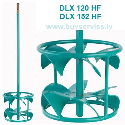 Maisītāju stienis Collomix DLX 152 HF piemerots šķidru materiālu maisīšanai, kā piemēram, izlīdzinošo materiālu, šķidro segumu, līmju maisīšanai 